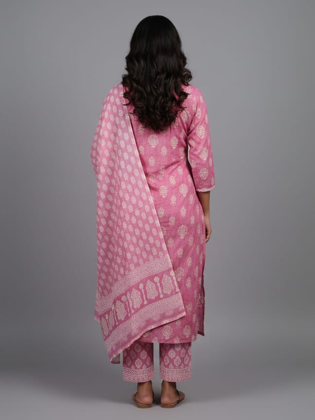 High-Quality Rayon Blend Baby Pink Kurta Set