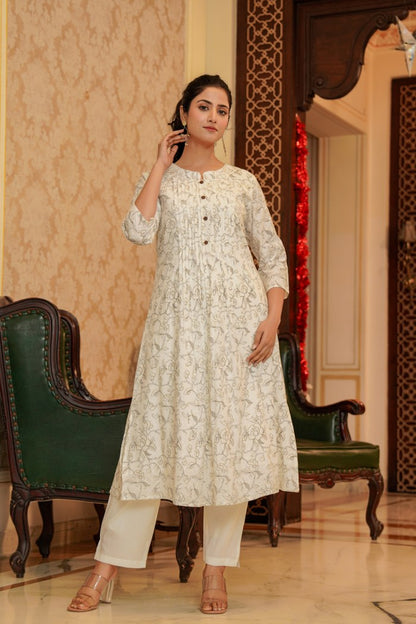 Pure Mul cotton white co-ord set in minimal design