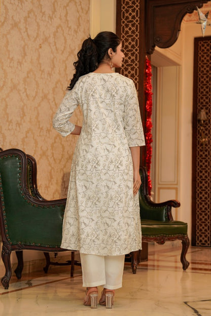 Pure Mul cotton white co-ord set in minimal design