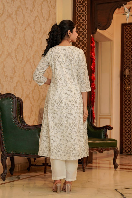 Pure Mul cotton white co-ord set in minimal design