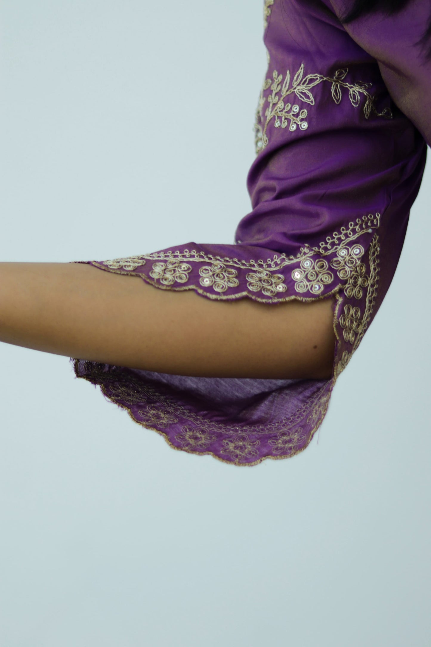 Lavender Silk Kurta Set With Yellow Designer Dupatta