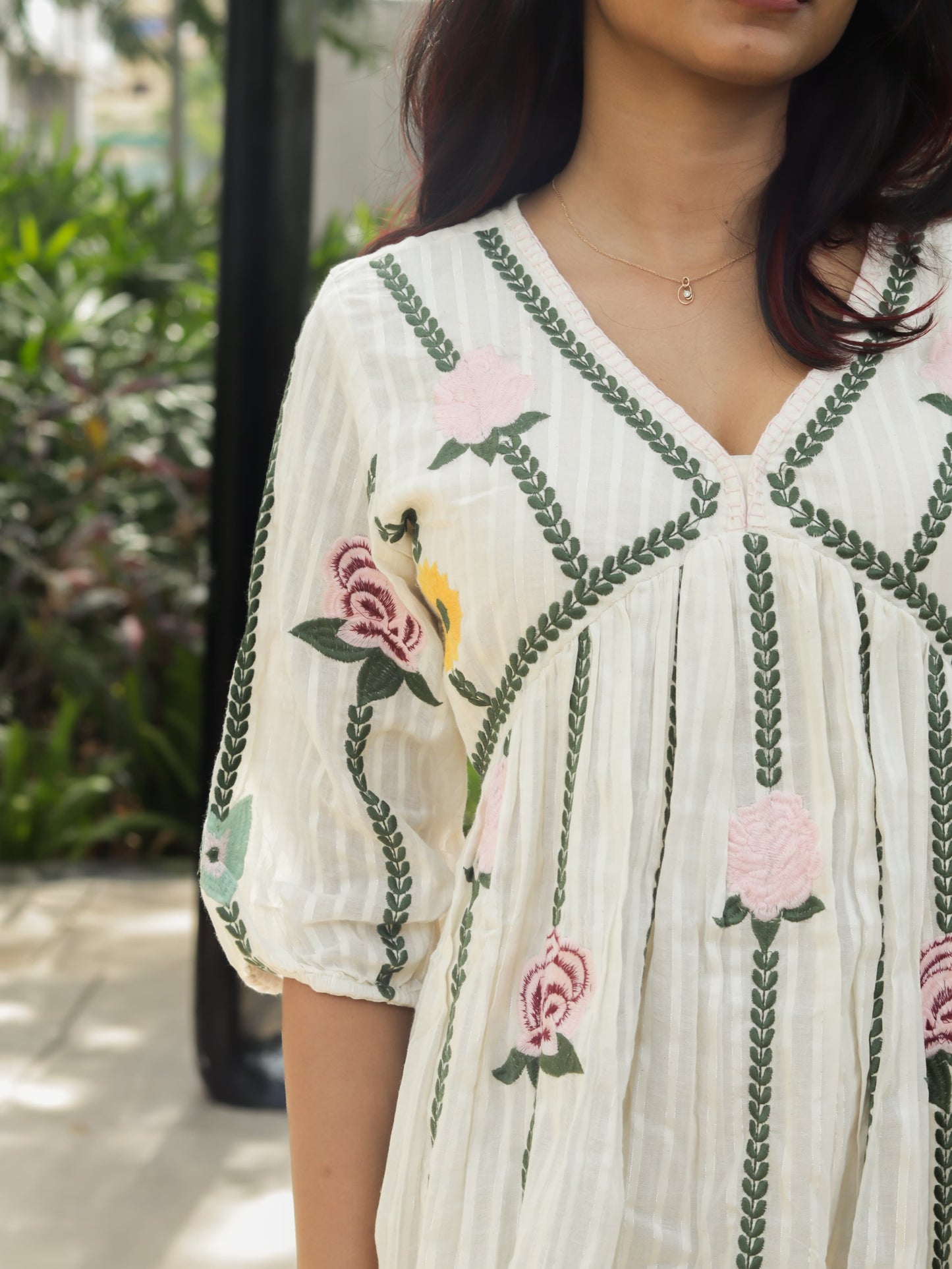 Off-white floral Tunic