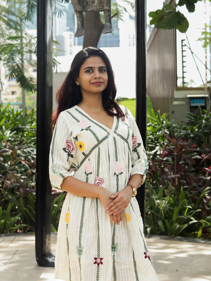 Off-white floral Tunic