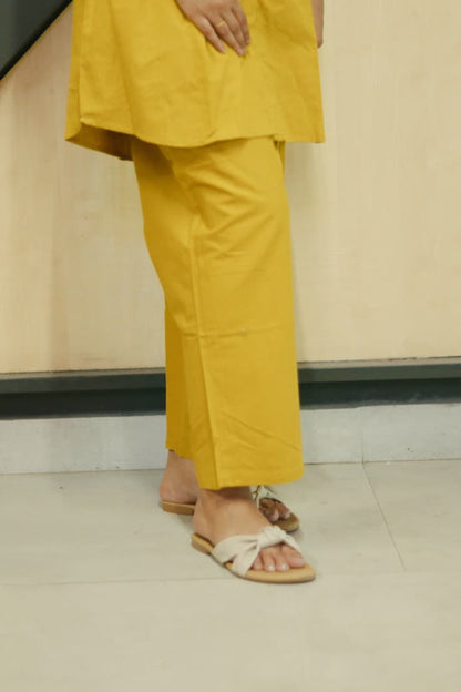 Mustard pure cotton co-ord set