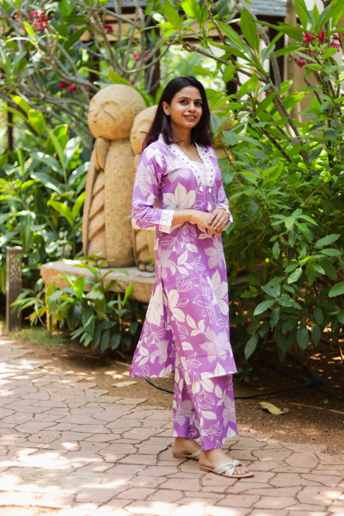 Lavender cotton co-ord set