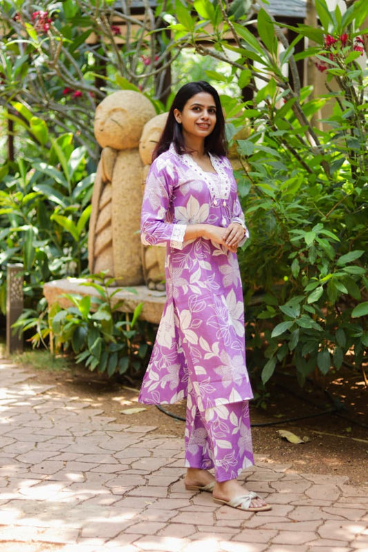 Lavender cotton co-ord set